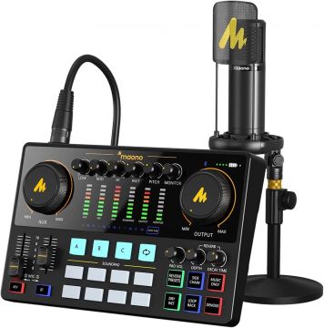 Maono MAONOCASTER AME2A Mixer Console Podcast Bundle 