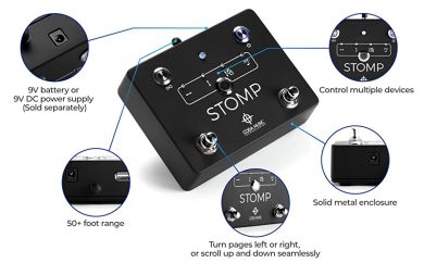 Stomp Bluetooth Page Turner & App Controller - sivunkääntöpedaali