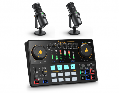 Maono AME2 & PD400X x2 -podcast paketti