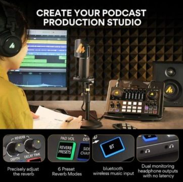 Maono MAONOCASTER AME2 mixer console podcast