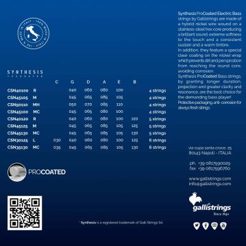 Galli Strings synthesis sähköbasson kielet paksuudet