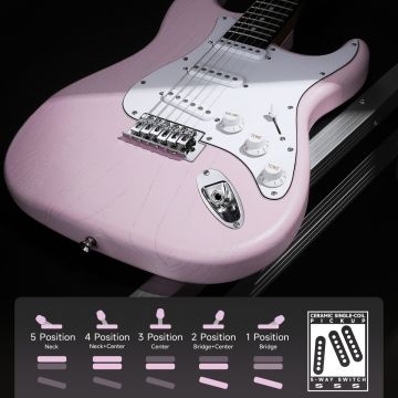 Donner DST-80 sähkökitarapaketti Shell Pink