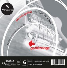 Galli Strings Procoated EG0942 sähkökitaran kielet Extra Light