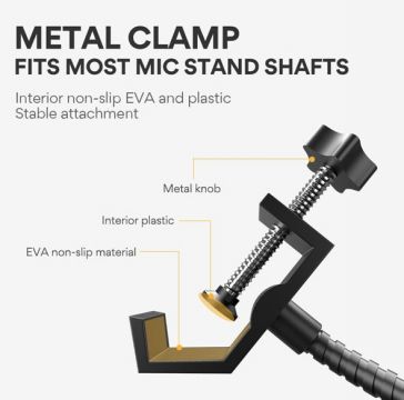 Maono PF150X popfiltteri kiinnitysmekanismi