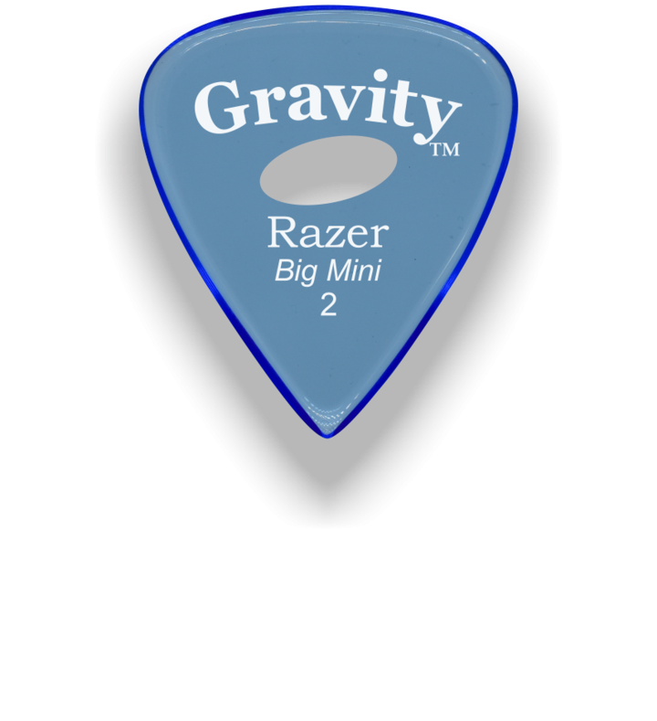 Gravity Picks Razer Big Mini 2.0mm Polished with Elipse Grip Hole GRAB2PE