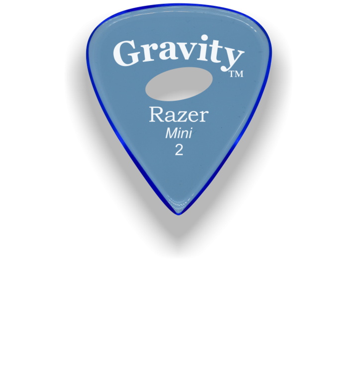 Gravity Picks Razer Mini Jazz 2.0mm Polished with Elipse Grip Hole GRAM2PE