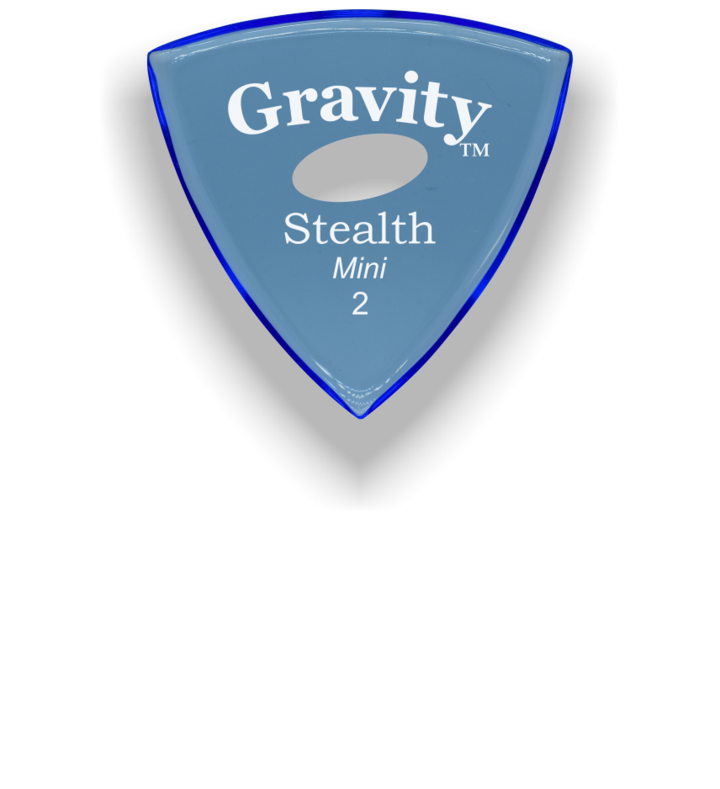 Gravity Picks Stealth Mini Jazz 2.0mm Polished with Elipse Grip Hole GSSM2PE