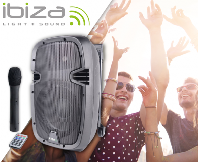 Ibiza Sound Hybrid10 kannettava kaiutin ja langaton mikrofoni