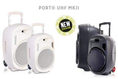 Ibiza Sound PORT12MKII BK kannettava akkukäyttöinen 700W aktiivikaiutin+ kaksi langatonta mikkiä/USB/SD+BT 