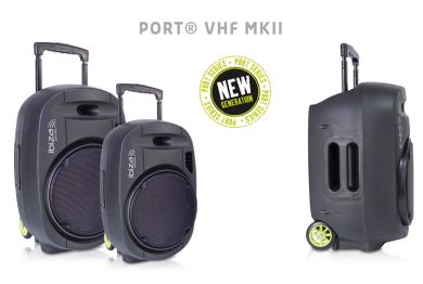 Ibiza Sound PORT12MKII BK kannettava akkukäyttöinen 700W aktiivikaiutin+ kaksi langatonta mikkiä/USB/SD+BT 