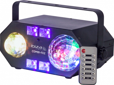 Ibiza Light Combi FX2 4in1 valo astro, waterwave, UV ja strobo ominaisuuksilla
