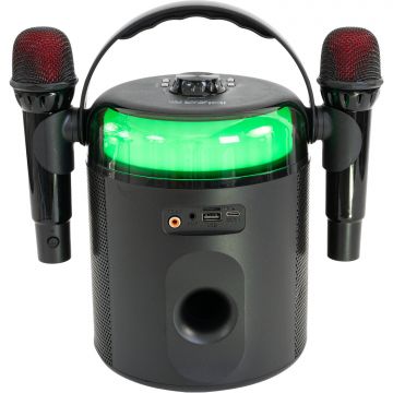 Ibiza Sound KARAHOME Karaokelaite -kaksi langatonta mikrofonia, USB-ladattava
