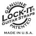 Lock-It Strap Black Leather lukkiutuva kitaranhihna mustaa nahkaa