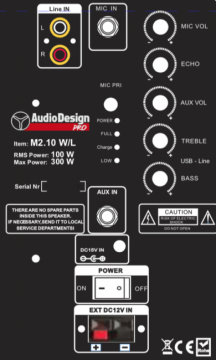 AudioDesignPRO M2 10WL kaiutin ja headset-mikrofonipaketti