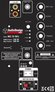 AudioDesignPRO M2 10WL kaiutin ja mikrofoni paketti