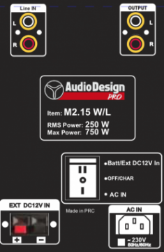AudioDesignPRO M2 15WL takapaneeli