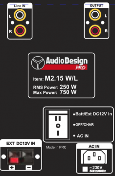 AudioDesignPRO M2 15WL kaiutin ja mikrofoni paketti