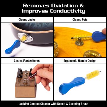 MusicNomad MN287 JackPot Music Gear Contact Cleaner with Deoxit® & Cleaning Brush puhdistussetti