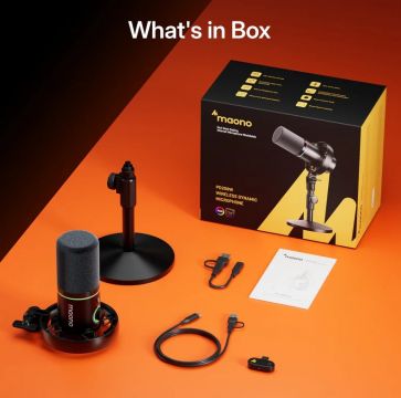 Maono PD200W langaton mikrofoni mitä sisältää